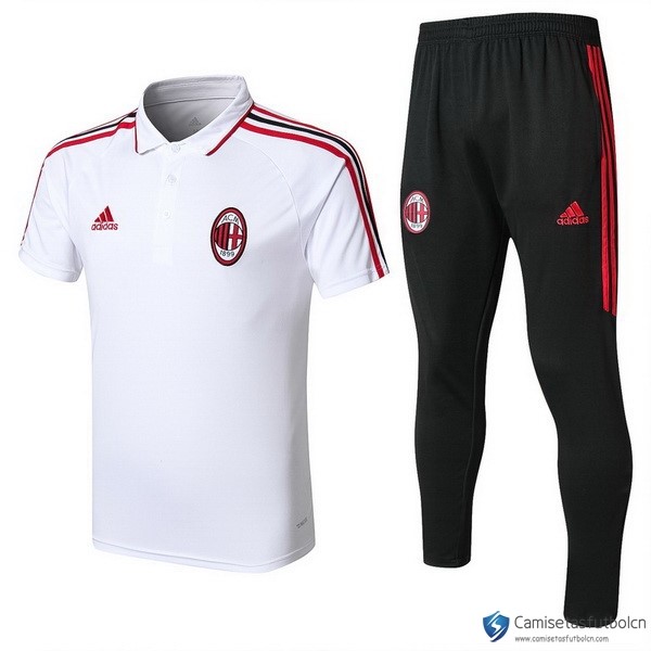 Polo AC Milan Conjunto Completo 2017-18 Blanco